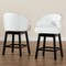 Baxton Studio Theron MidCentury  White Faux Leather  Espresso Brown Finished Wood Swivel Counter Stool Set 2PC 225-2PC-12971-ZORO - alternate 9